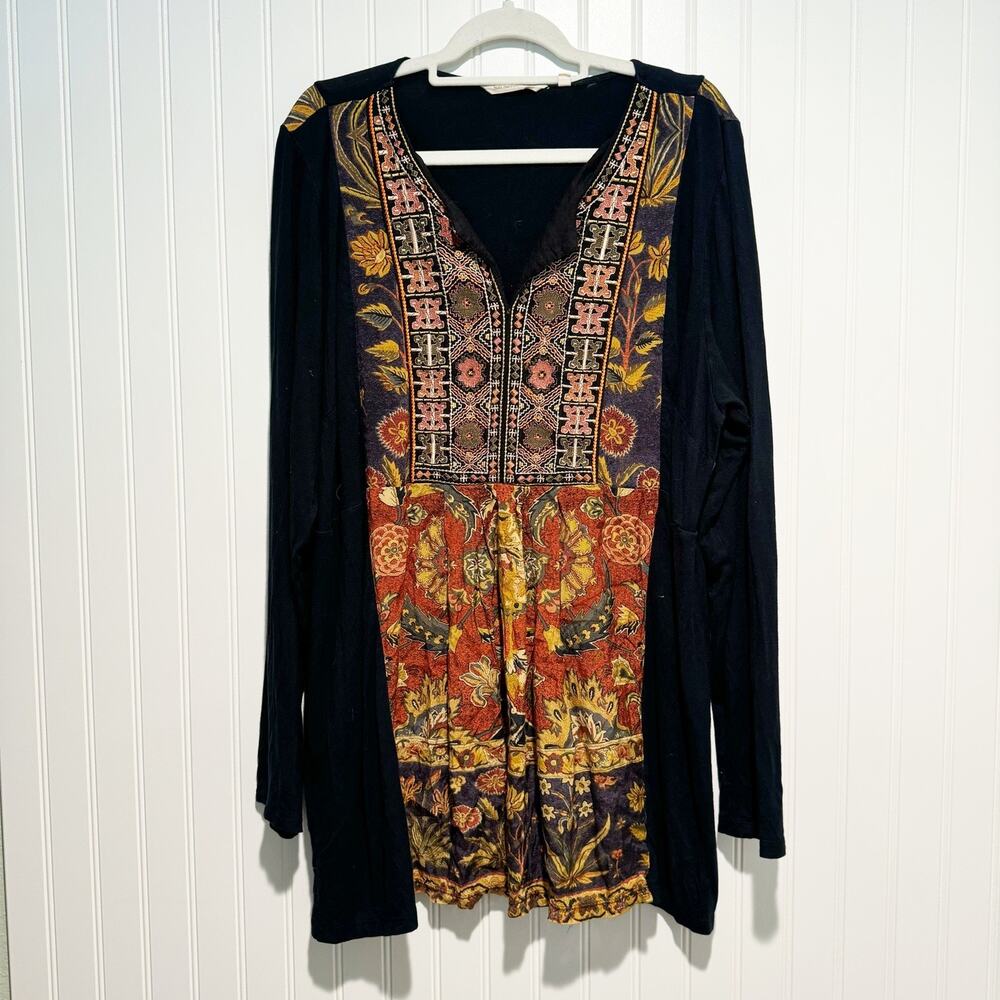 Soft Surroundings Desert Mirage Embroidered Tunic Top Plus Size 3X